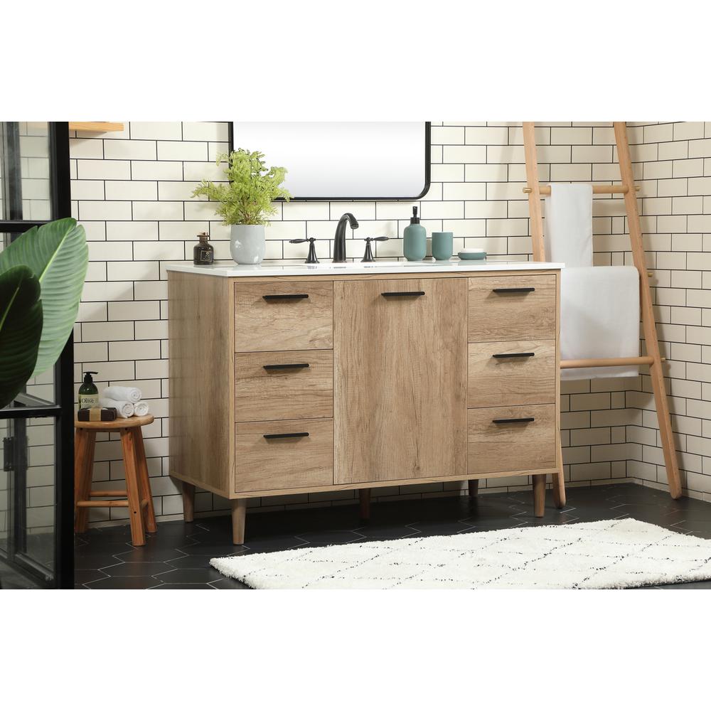 48 inch Single bathroom vanity in natural oak. Picture 2