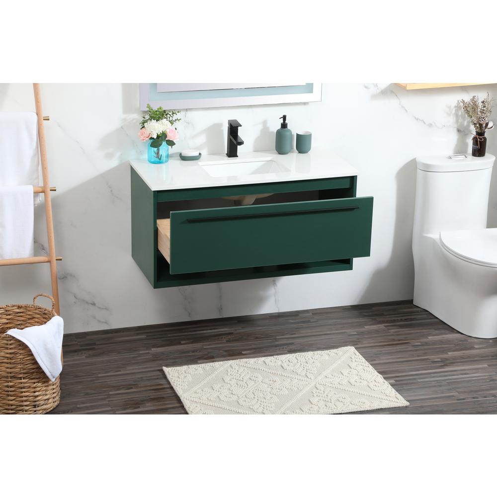 40 inch Single bathroom vanity in green. Picture 3