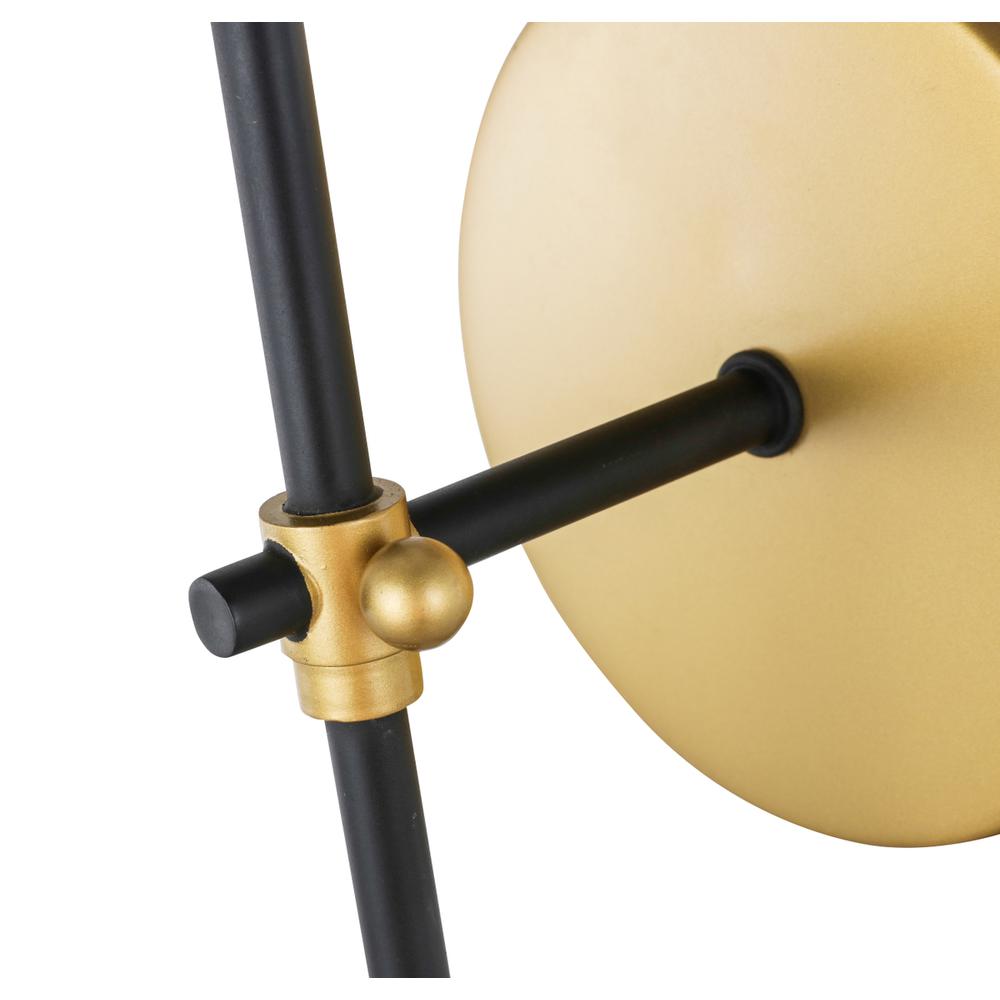 Mel 1 light Brass and Black and White shade wall sconce. Picture 9