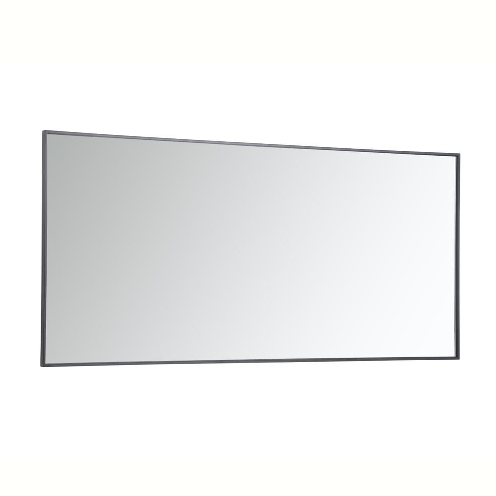Metal frame rectangle mirror 30 inch in Black. Picture 7
