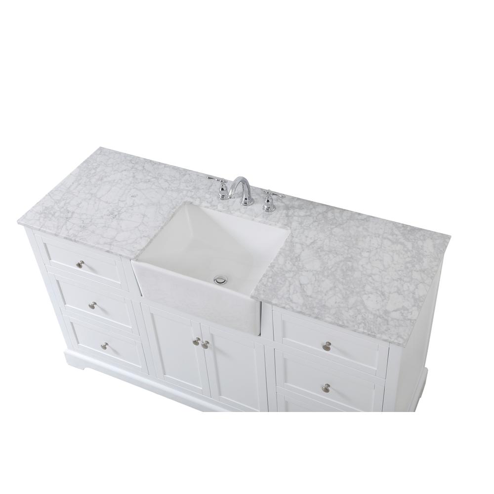 60 inch Single bathroom vanity in white. Picture 10