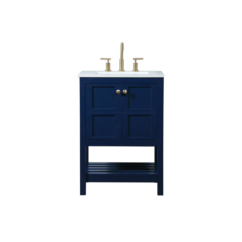 24 inch Single bathroom vanity in blue. Picture 1