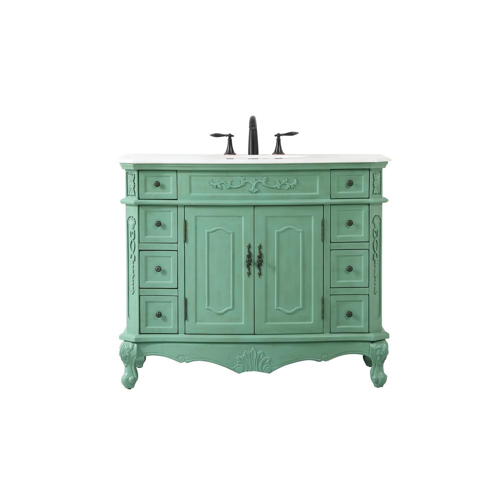 42 inch Single bathroom vanity in vintage mint. Picture 1