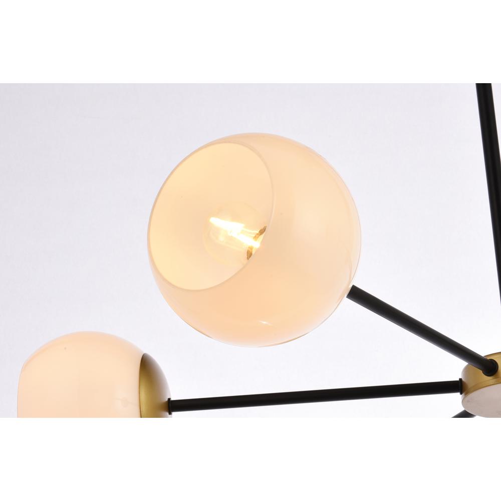 Briggs 36 inch pendant in black and brass with white shade. Picture 5