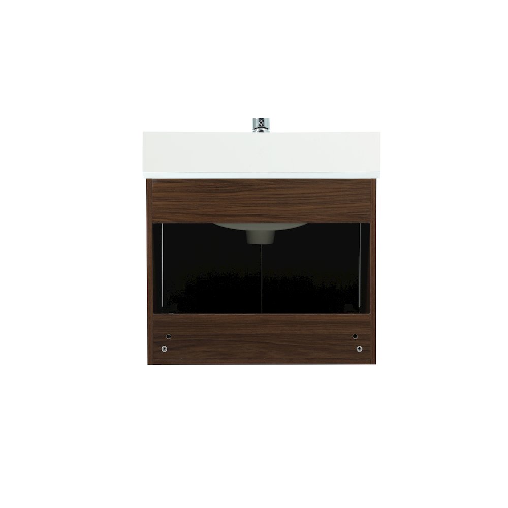 24 Inch Single Bathroom Vanity In Walnut With Backsplash. Picture 16