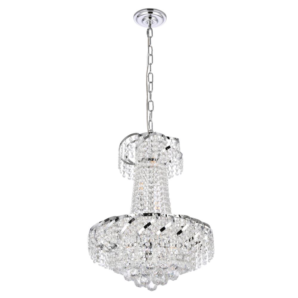 Belenus 6 light Chrome Pendant Clear Royal Cut Crystal. Picture 6