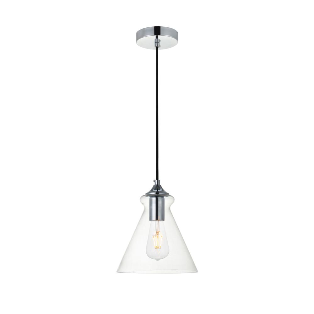 Destry 1 Light Chrome Pendant With Clear Glass. Picture 1