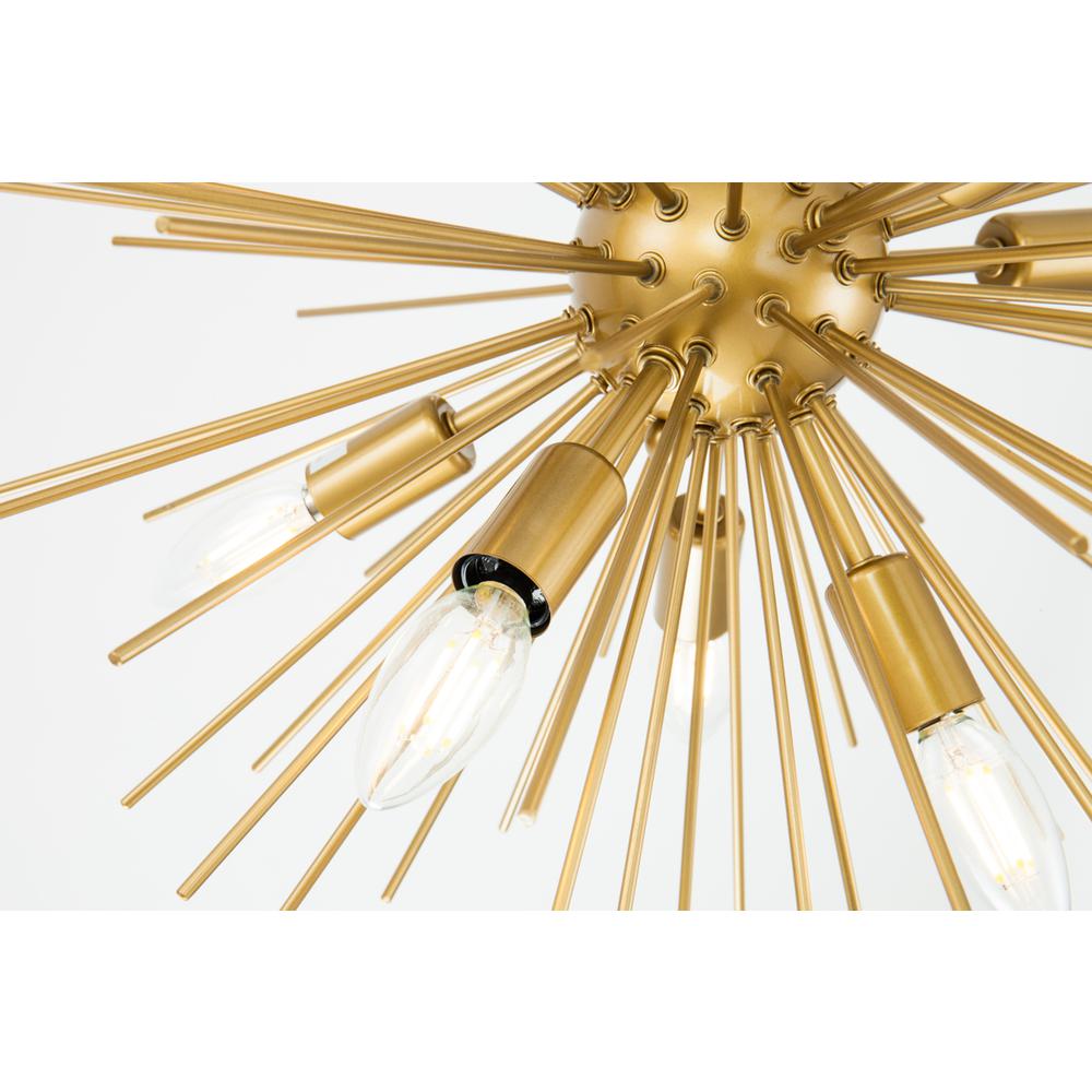 Timber 8 light Brass pendant. Picture 9