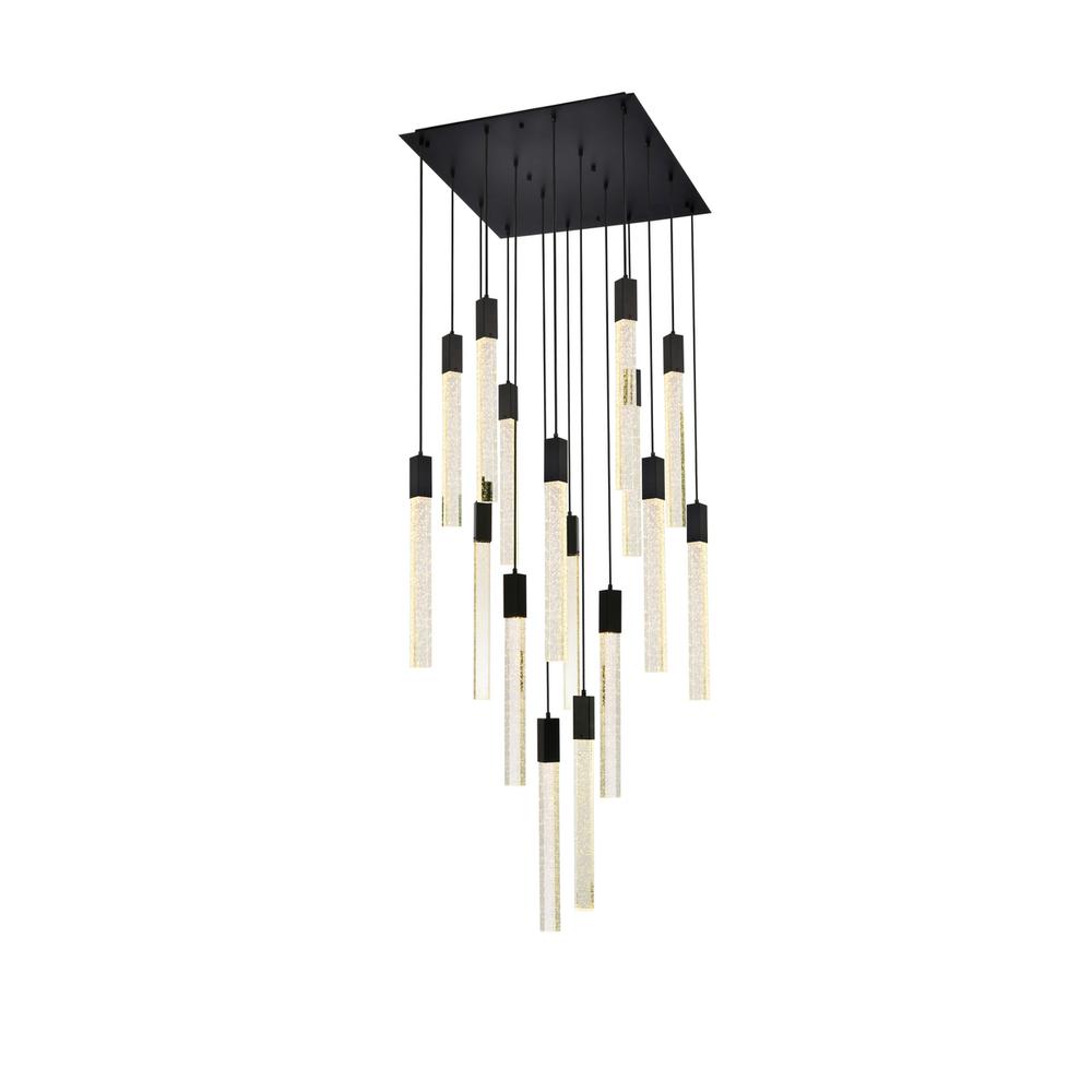 Weston 16 lights pendant in black. Picture 1