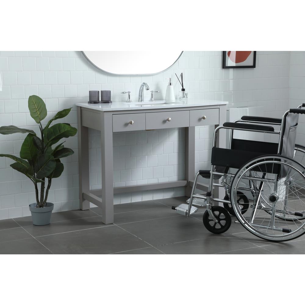 42 Inch ADA Compliant Bathroom Vanity In Grey. Picture 2