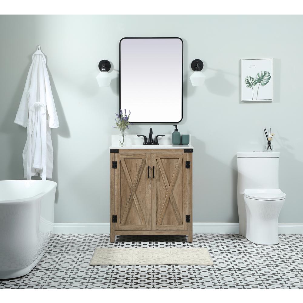 30 inch Single bathroom vanity in natural oak with backsplash. Picture 4
