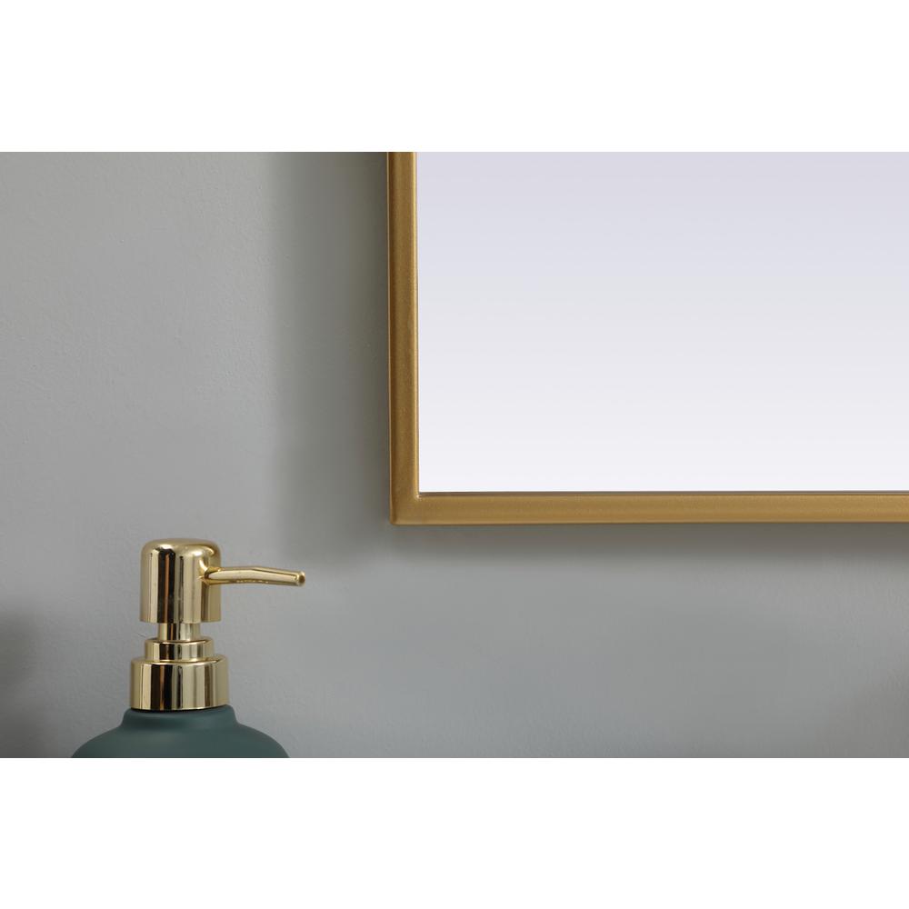 Metal Frame Arch Mirror 30x36 Inch in Brass. Picture 5