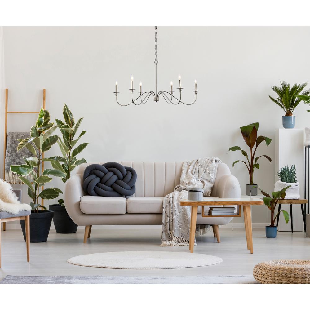 Rohan 42 inch chandelier in polished nickel. Picture 8