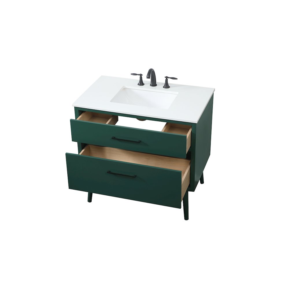36 Inch Bathroom Vanity In Green. Picture 10