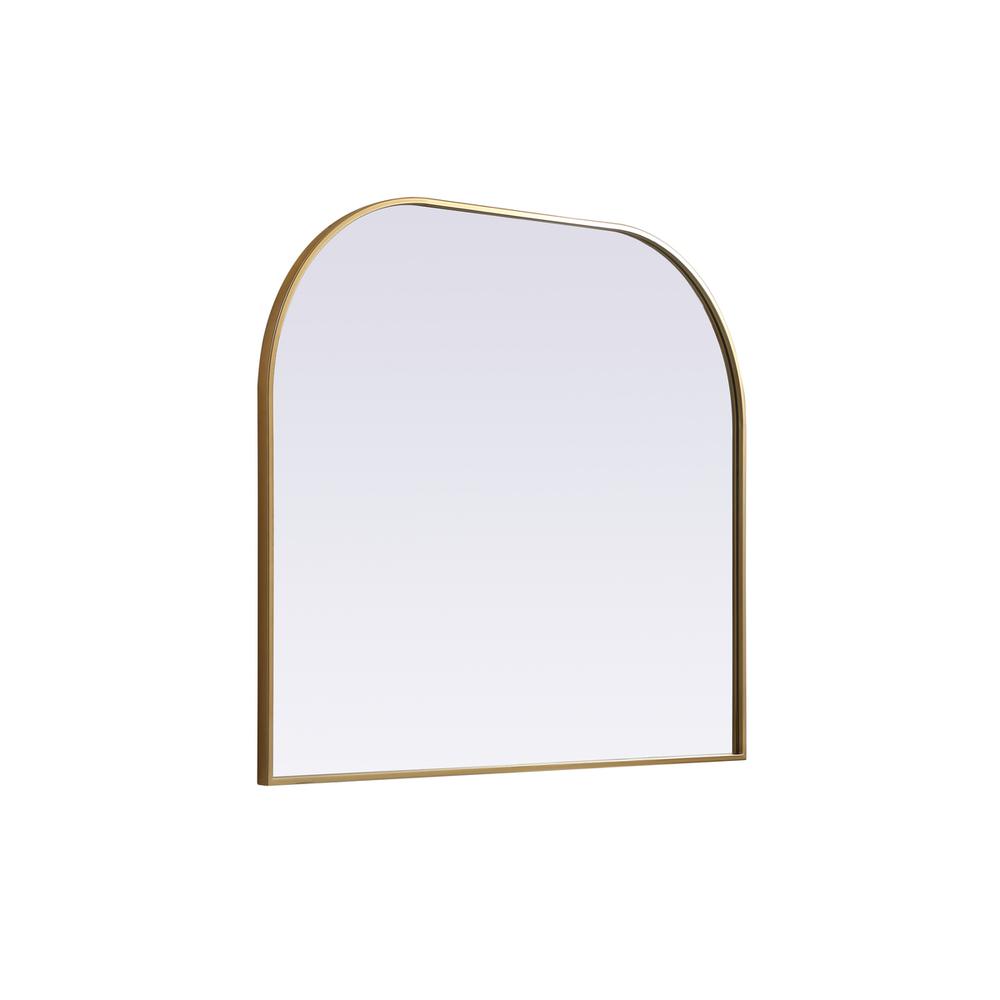 Metal Frame Arch Mirror 40x34 Inch in Brass. Picture 7