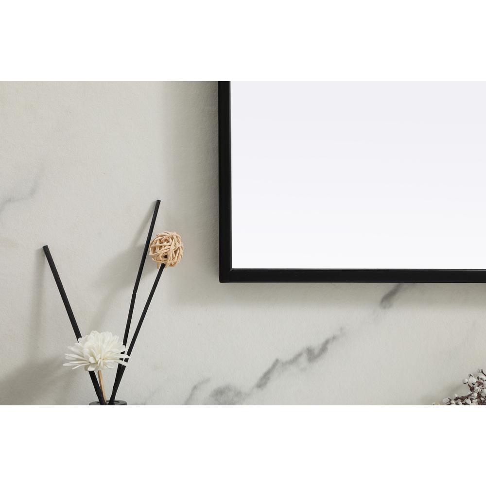 Metal Frame Arch Mirror 40x34 Inch in Black. Picture 5