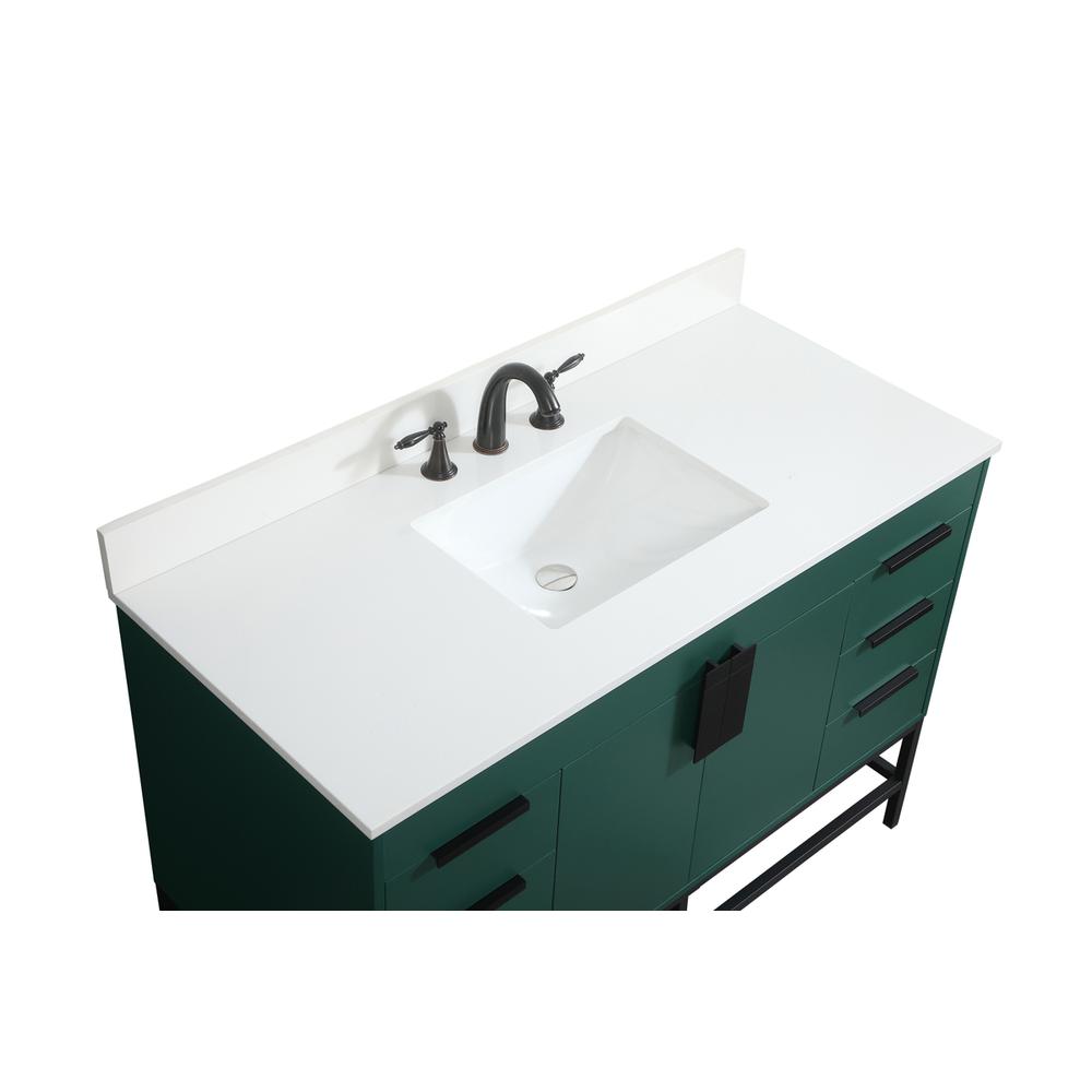 48 inch Single bathroom vanity in green with backsplash. Picture 10