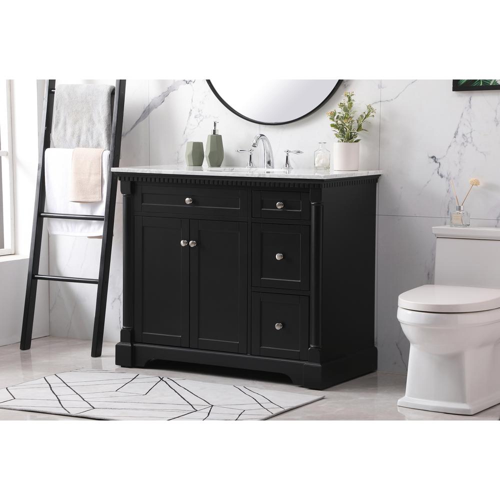 42 inch Single bathroom vanity set in black. Picture 2