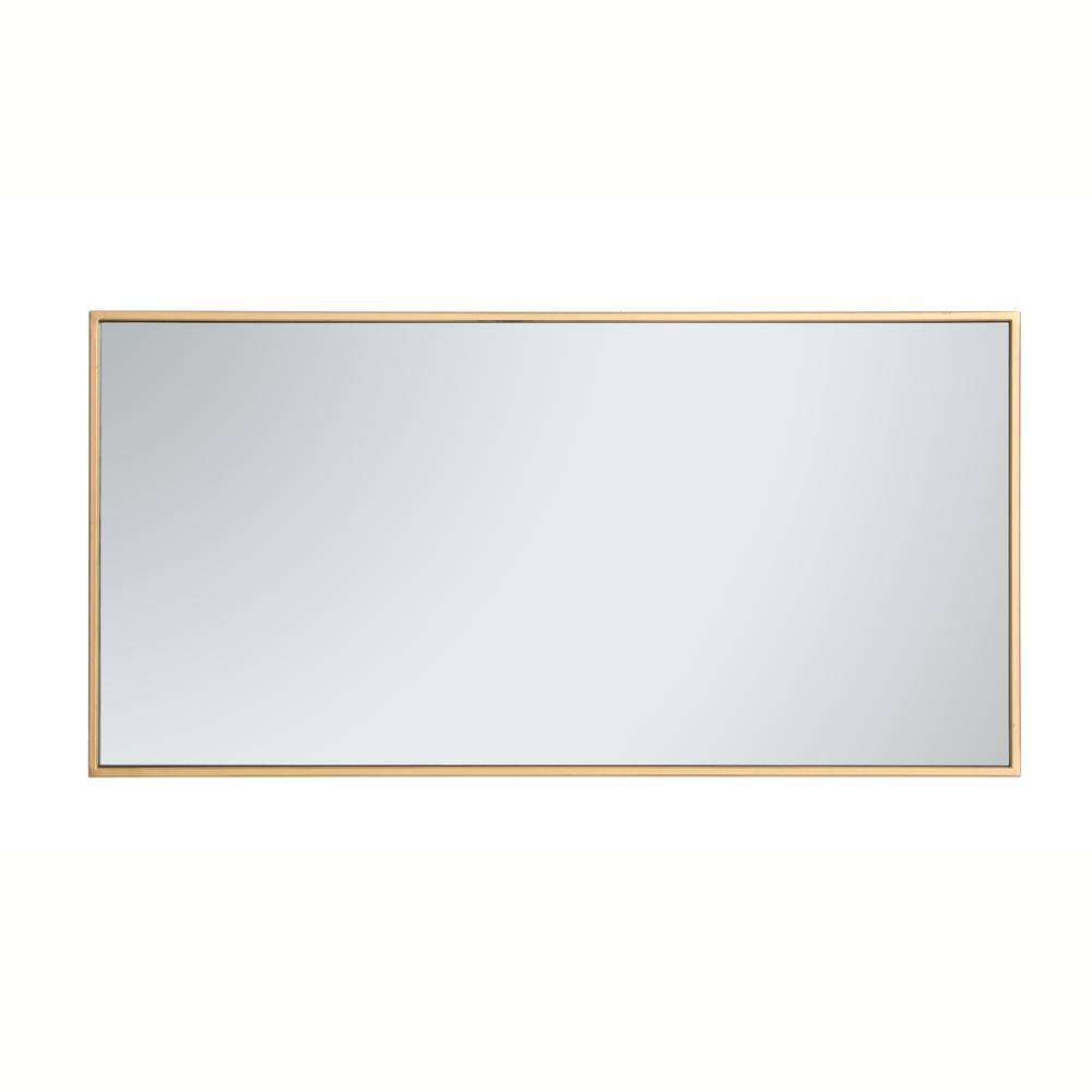 Metal frame rectangle mirror 18 inch in Brass. Picture 4