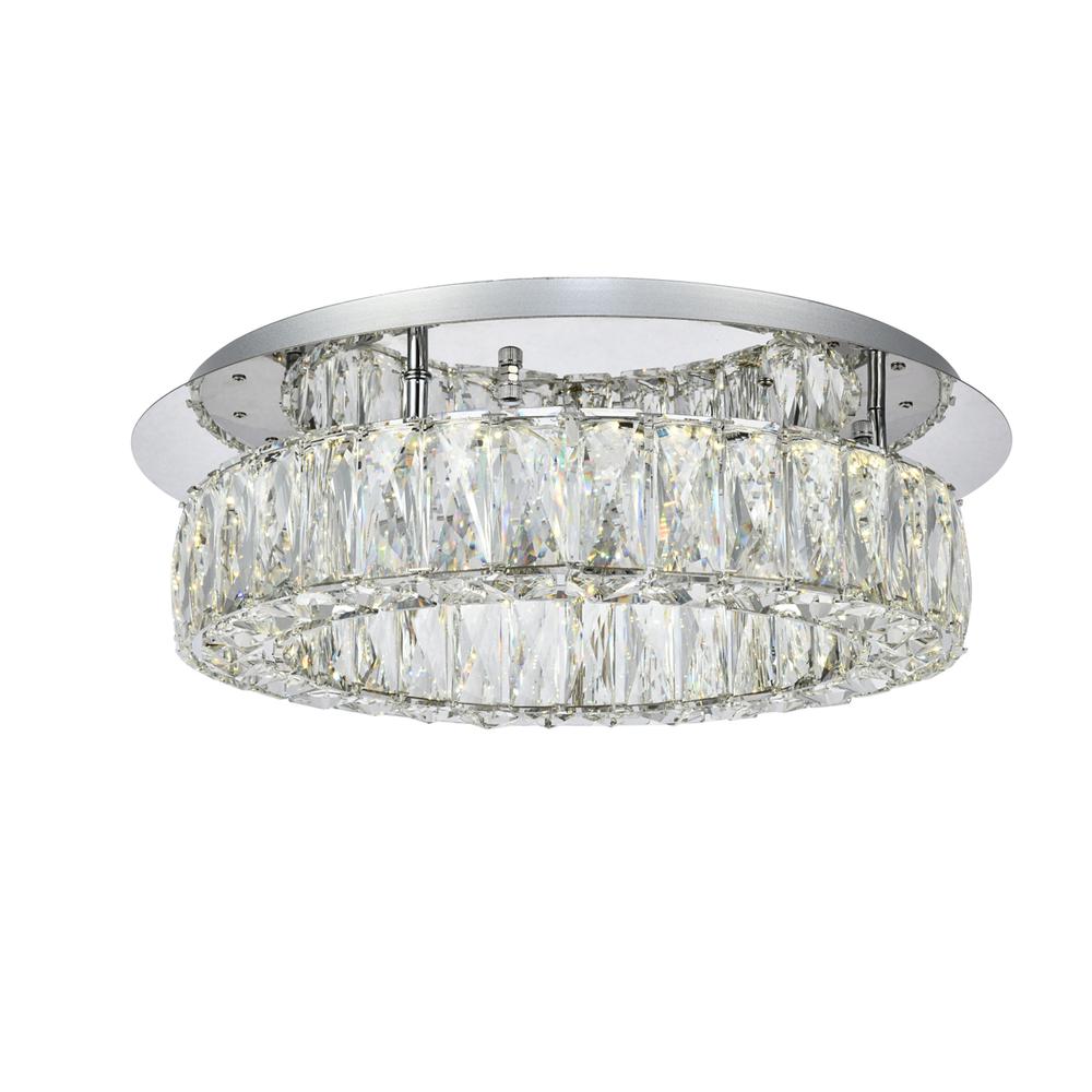 Monroe LED light Chrome Flush mount Clear Royal Cut Crystal. Picture 1