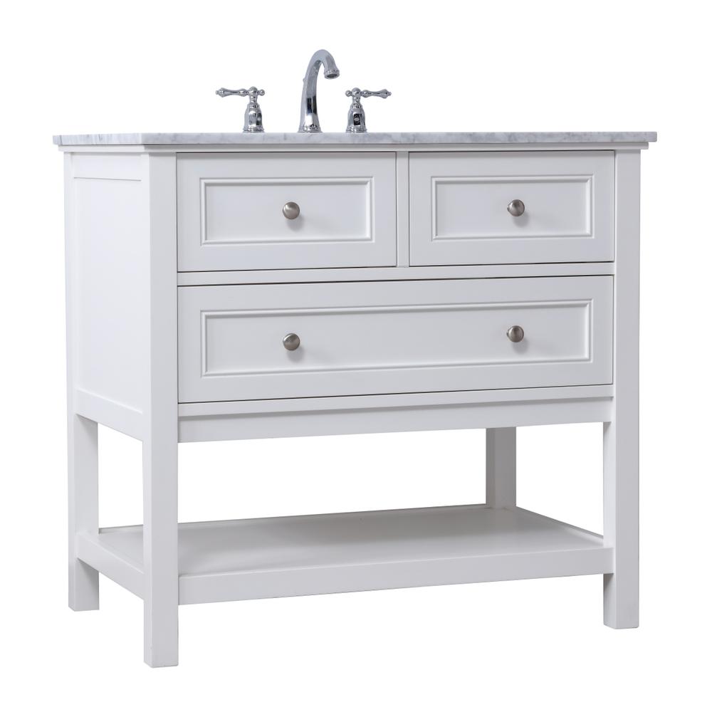 36 in. Single bathroom vanity set in White. Picture 11