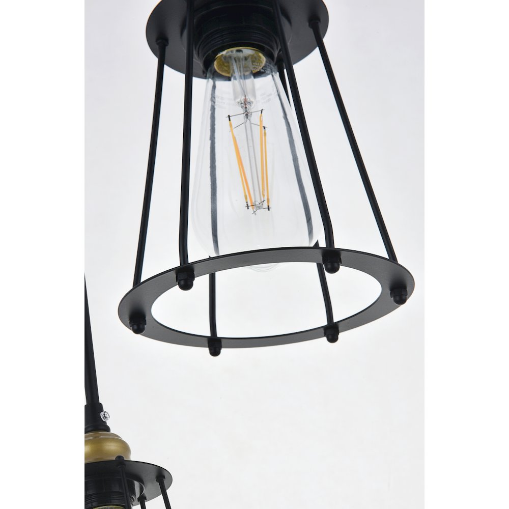 Auspice 5 Light Brass And Black Pendant. Picture 11