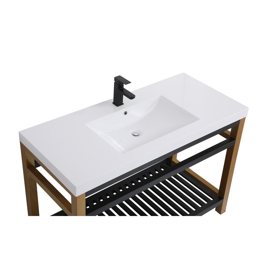 48 inch Single Bathroom Metal Vanity in Golden Black. Picture 8