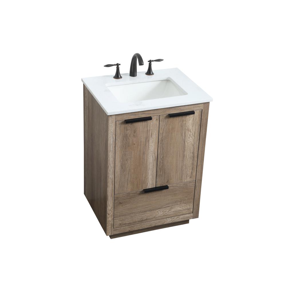 24 Inch SIngle Bathroom Vanity In Natural Oak. Picture 8
