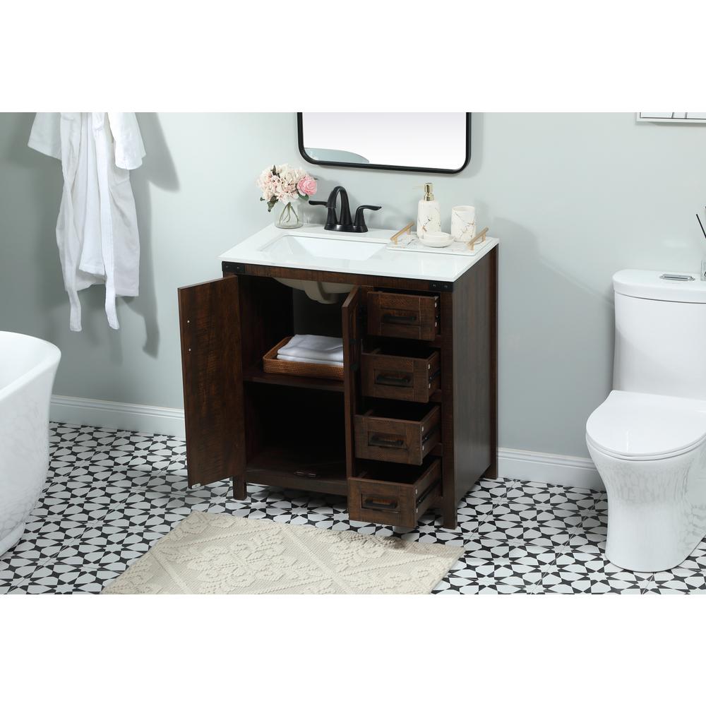 32 inch Single bathroom vanity in expresso. Picture 3