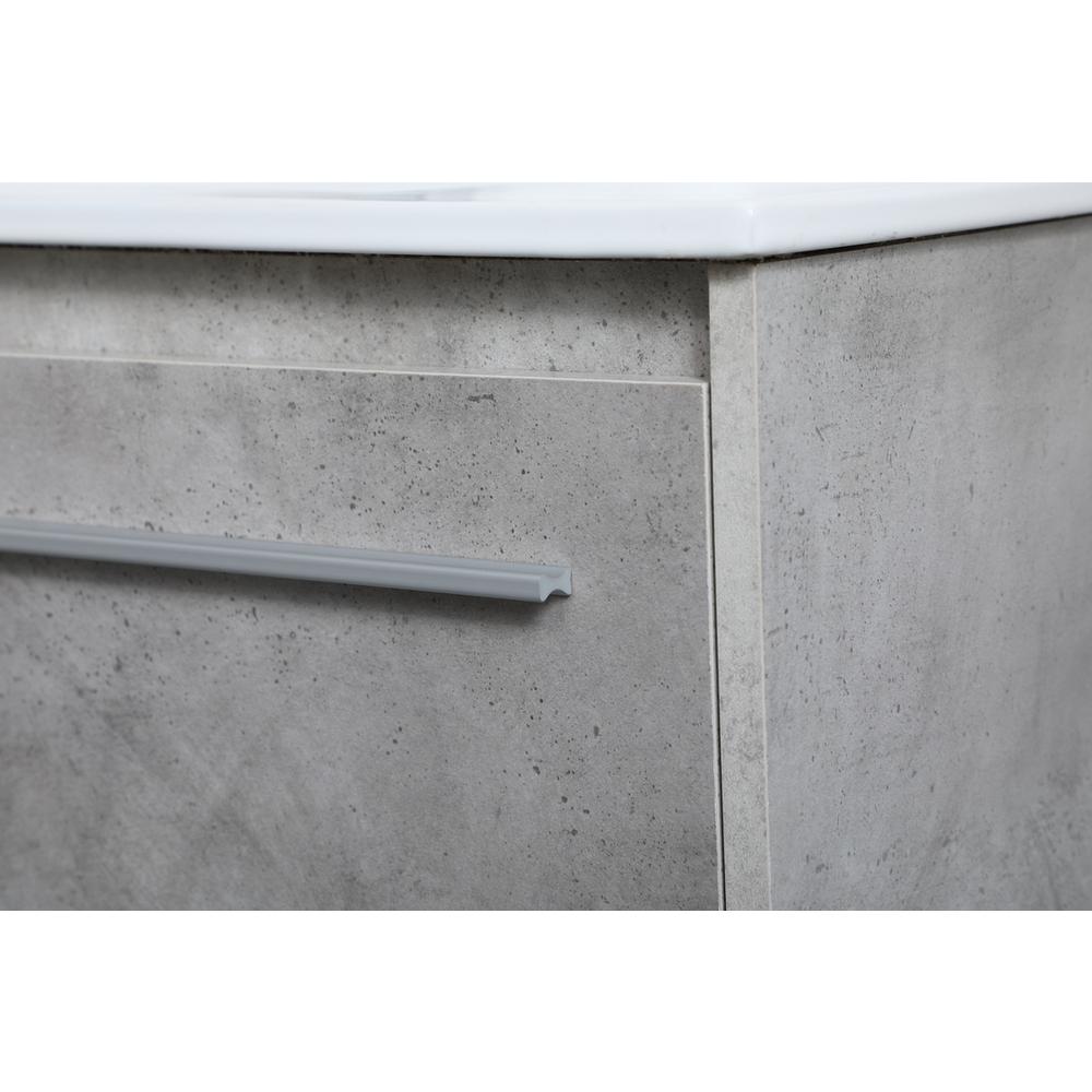 36 inch  Single Bathroom Floating Vanity in Concrete Grey. Picture 5