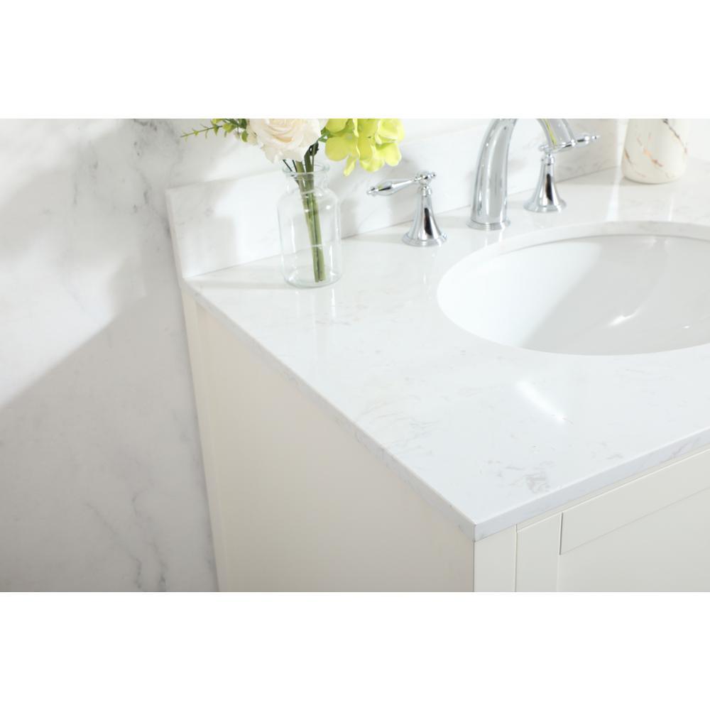 30 inch Single bathroom vanity in white with backsplash. Picture 5
