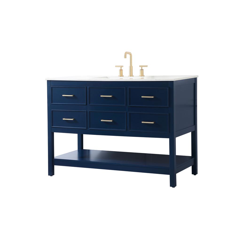 48 inch Single bathroom vanity in blue. Picture 7