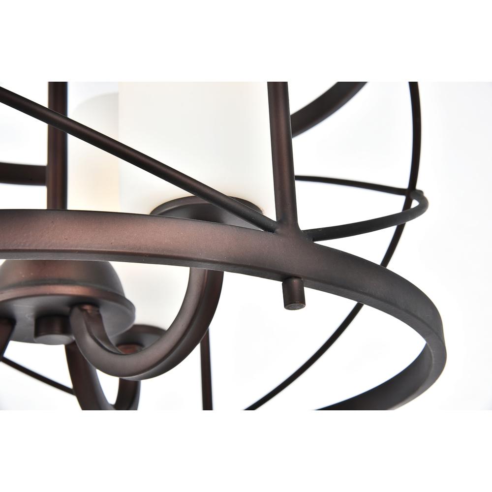 Pendant D15.8 H17.3 Lt:3 Dark Copper Brown And Frosted White Finish. Picture 3