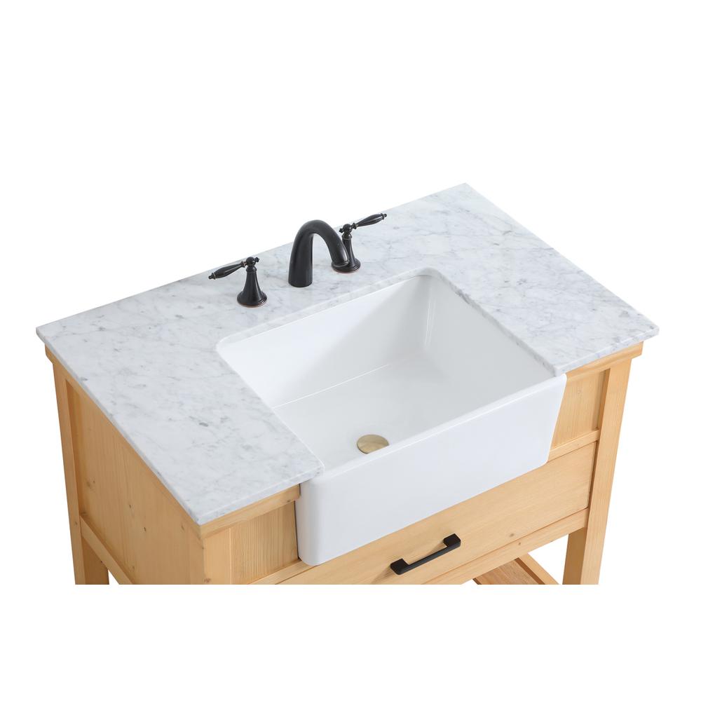 36 inch Single bathroom vanity in natural wood. Picture 10