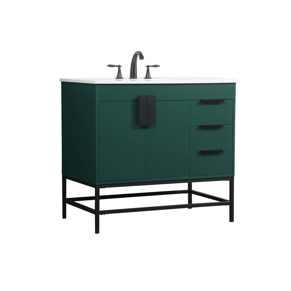 36 inch Single bathroom vanity in green. Picture 7