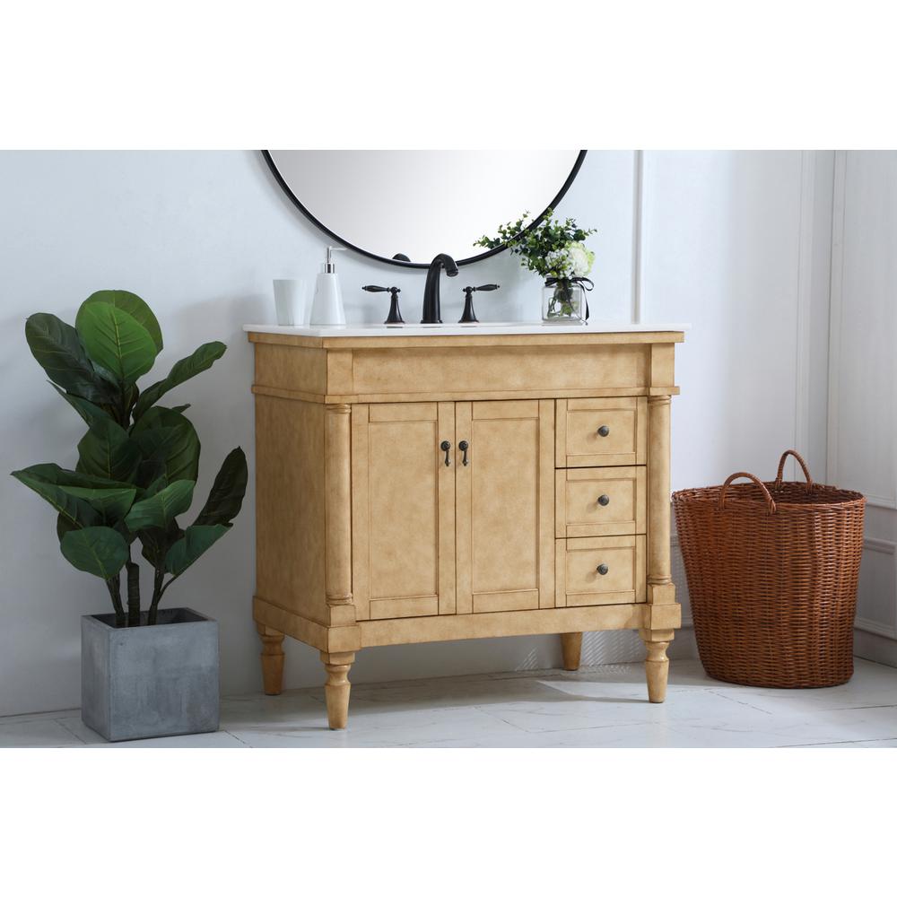 36 inch Single Bathroom vanity in Antique Beige. Picture 2