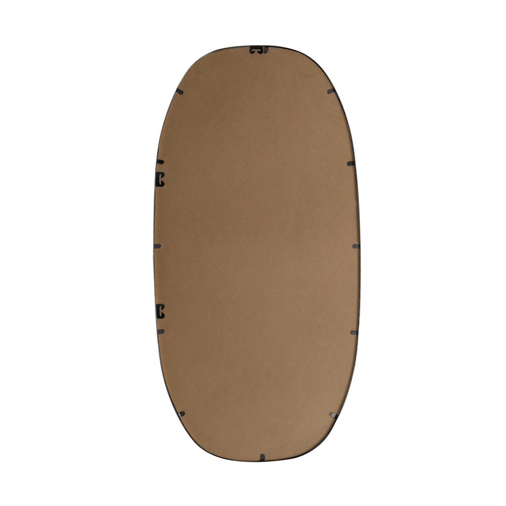 Metal Frame Oval Mirror 24x48 Inch in Black. Picture 10