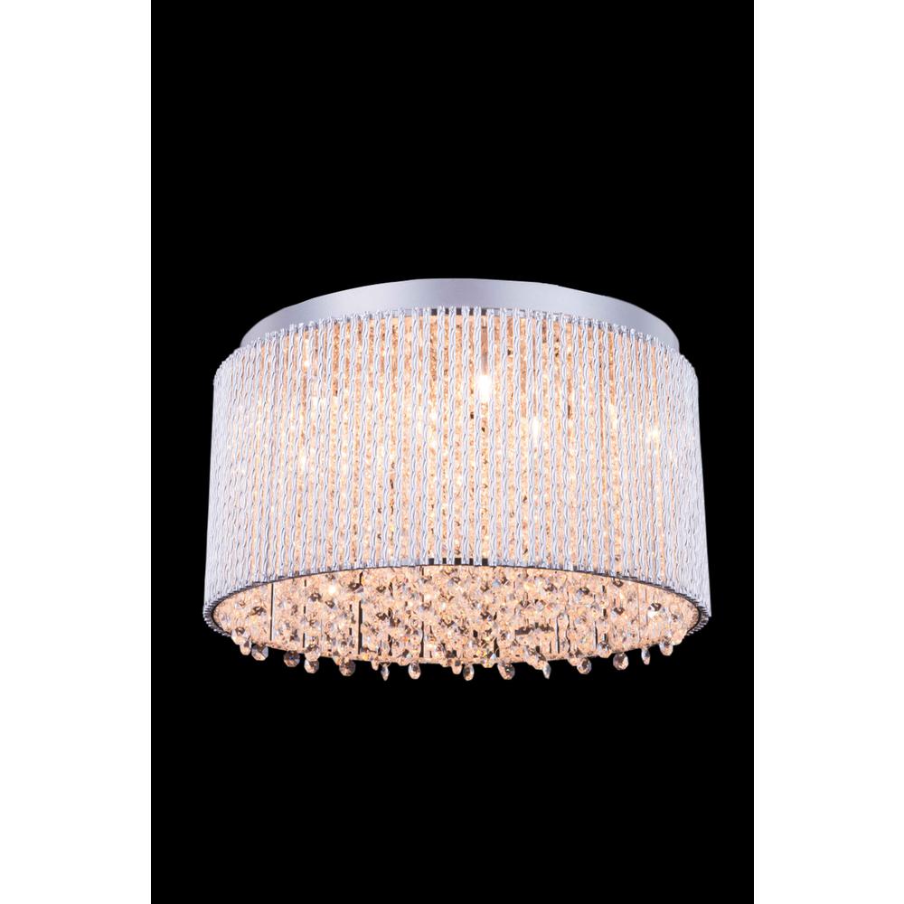 Influx 10 light Chrome Flush Mount Clear Royal Cut Crystal. Picture 1