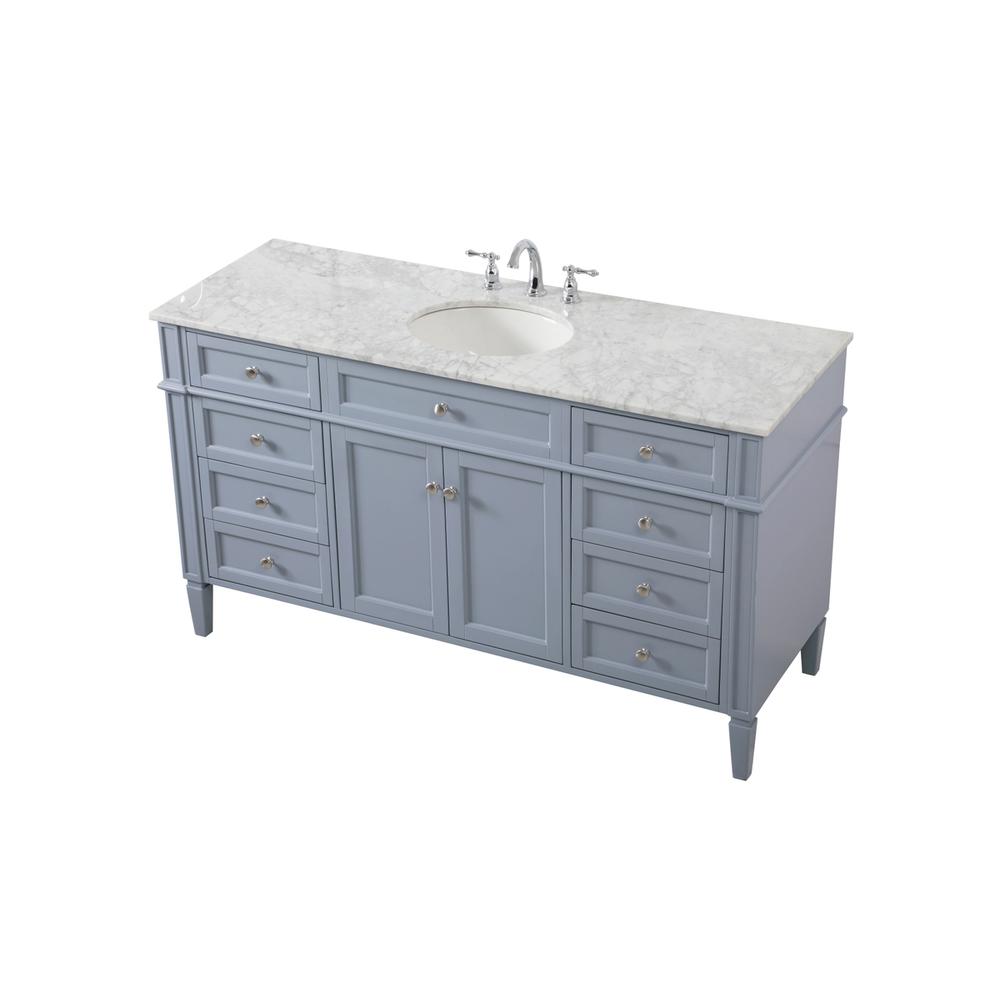 60 inch Single bathroom vanity in grey. Picture 8