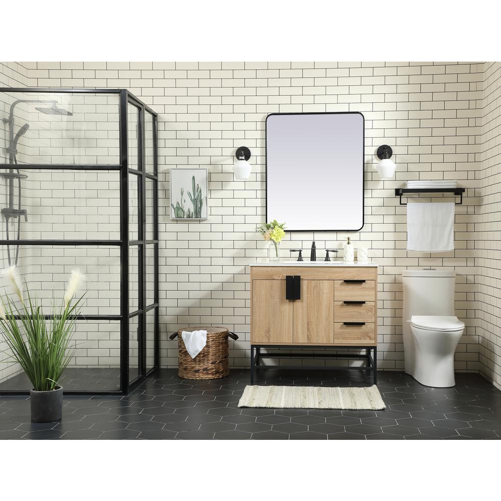 36 inch Single bathroom vanity in mango wood. Picture 4