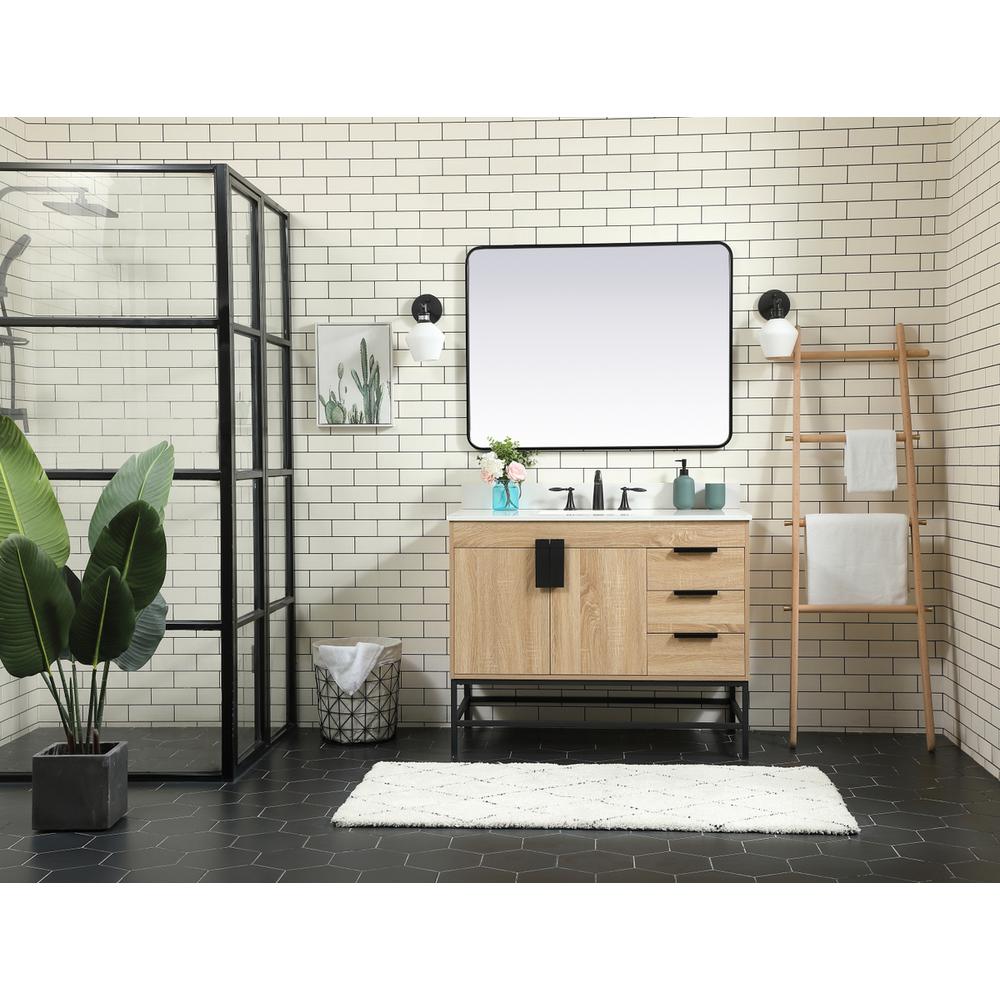 42 inch Single bathroom vanity in mango wood with backsplash. Picture 4