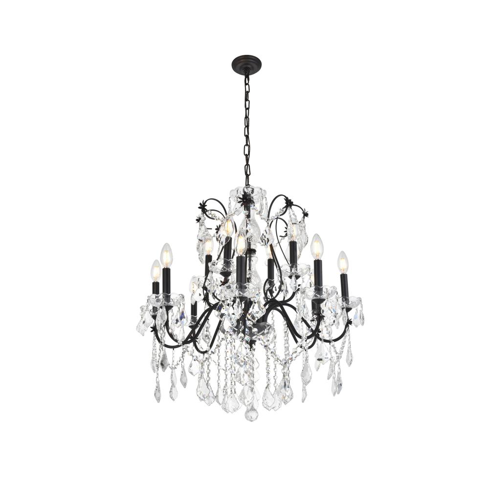 St. Francis 12 light Dark Bronze Chandelier Clear Royal Cut Crystal. Picture 5