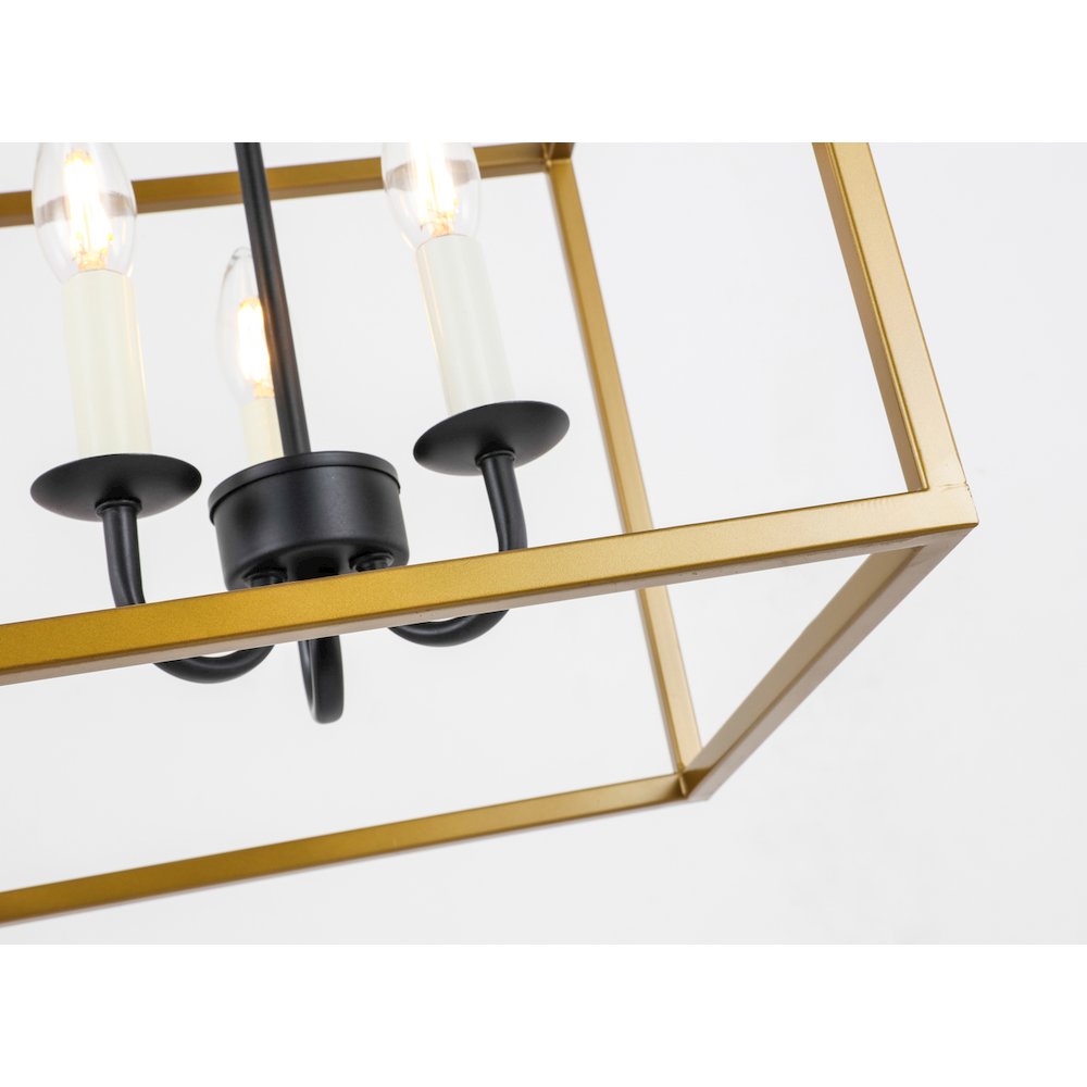 Eclipse 3 Light Brass And Black Pendant. Picture 12