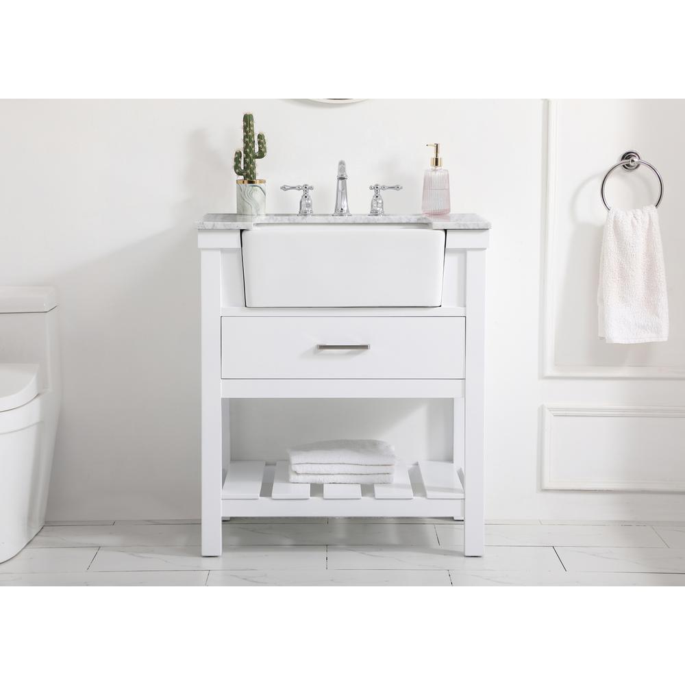 30 inch Single bathroom vanity in white. Picture 14