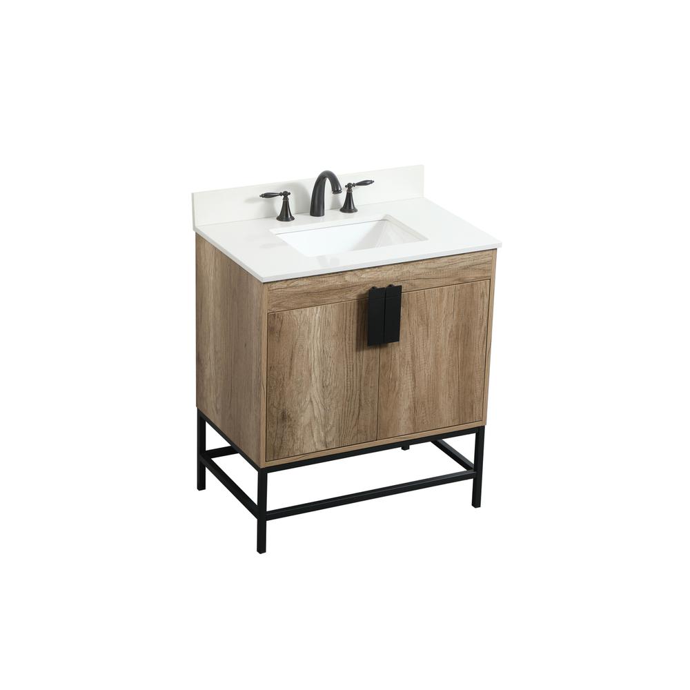 30 inch Single bathroom vanity in natural oak with backsplash. Picture 8