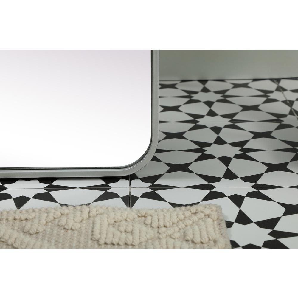 Soft Corner Metal Rectangle Full Length Mirror 32x72 Inch in Silver. Picture 4