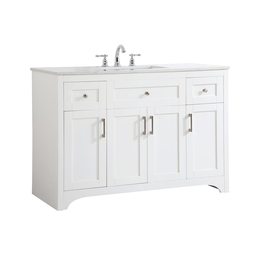 48 inch Single Bathroom Vanity in White. Picture 7