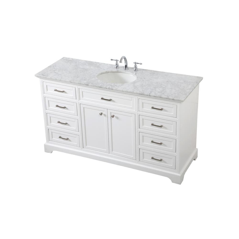60 inch Single bathroom vanity in white. Picture 8