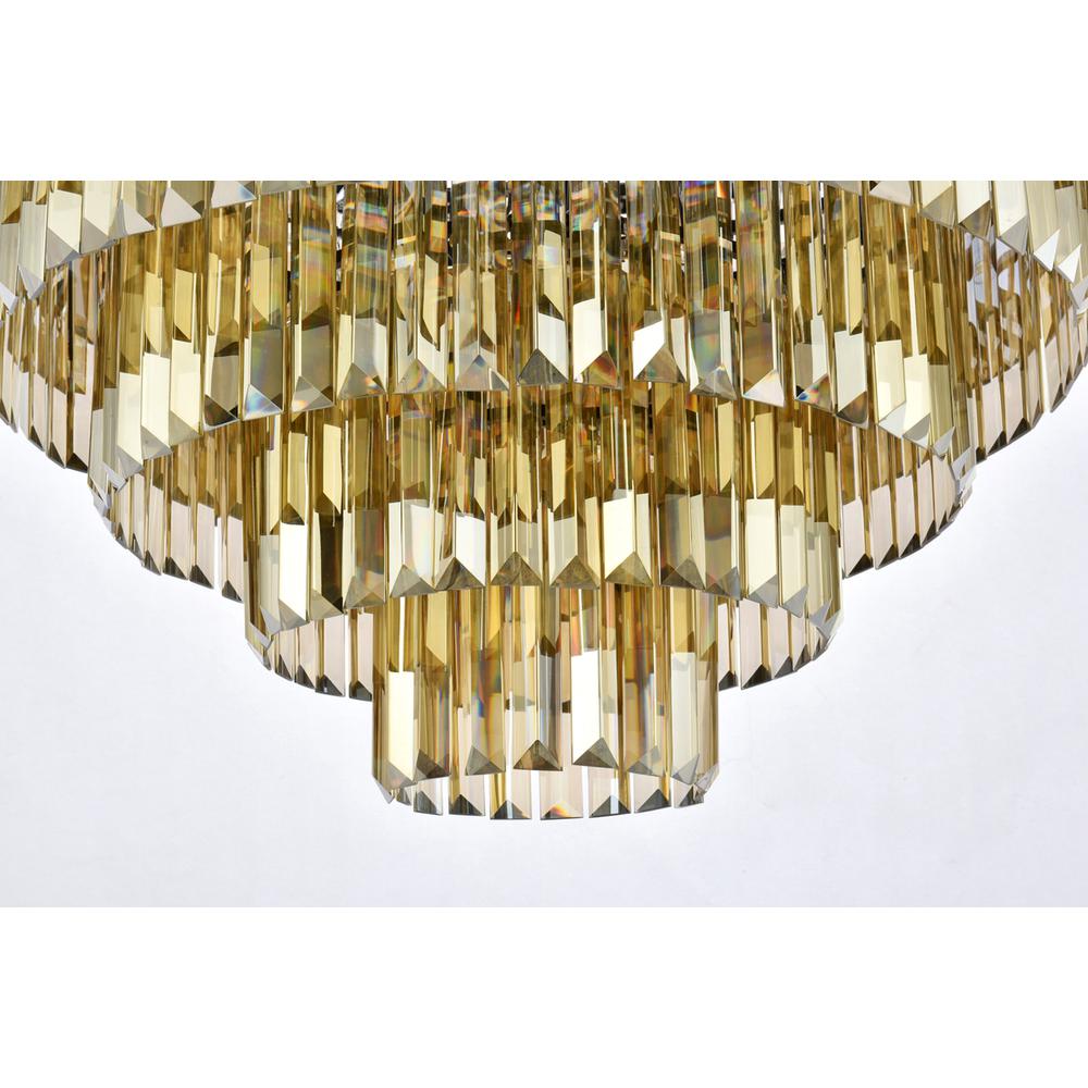 Sydney 33 light Matte Black Chandelier Golden Teak (Smoky) Royal Cut Crystal. Picture 3