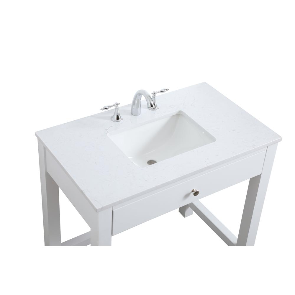 36 Inch ADA Compliant Bathroom Vanity In White. Picture 10